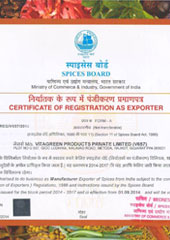 Spices Board Certificate